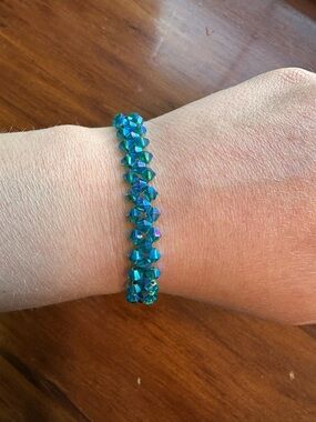 Blue Swarovski Crystal Beaded Bracelet